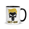 TRUMP PUNISHER GET SUM Coffee Mug 11-oz (you pick color inside color). Your favorite Political Hero! Add a splash of color to your morning coffee or tea ritual! This ceramic mug not only has a colorful design, but you pick the inside and handle colors. C'mon GET SUM!